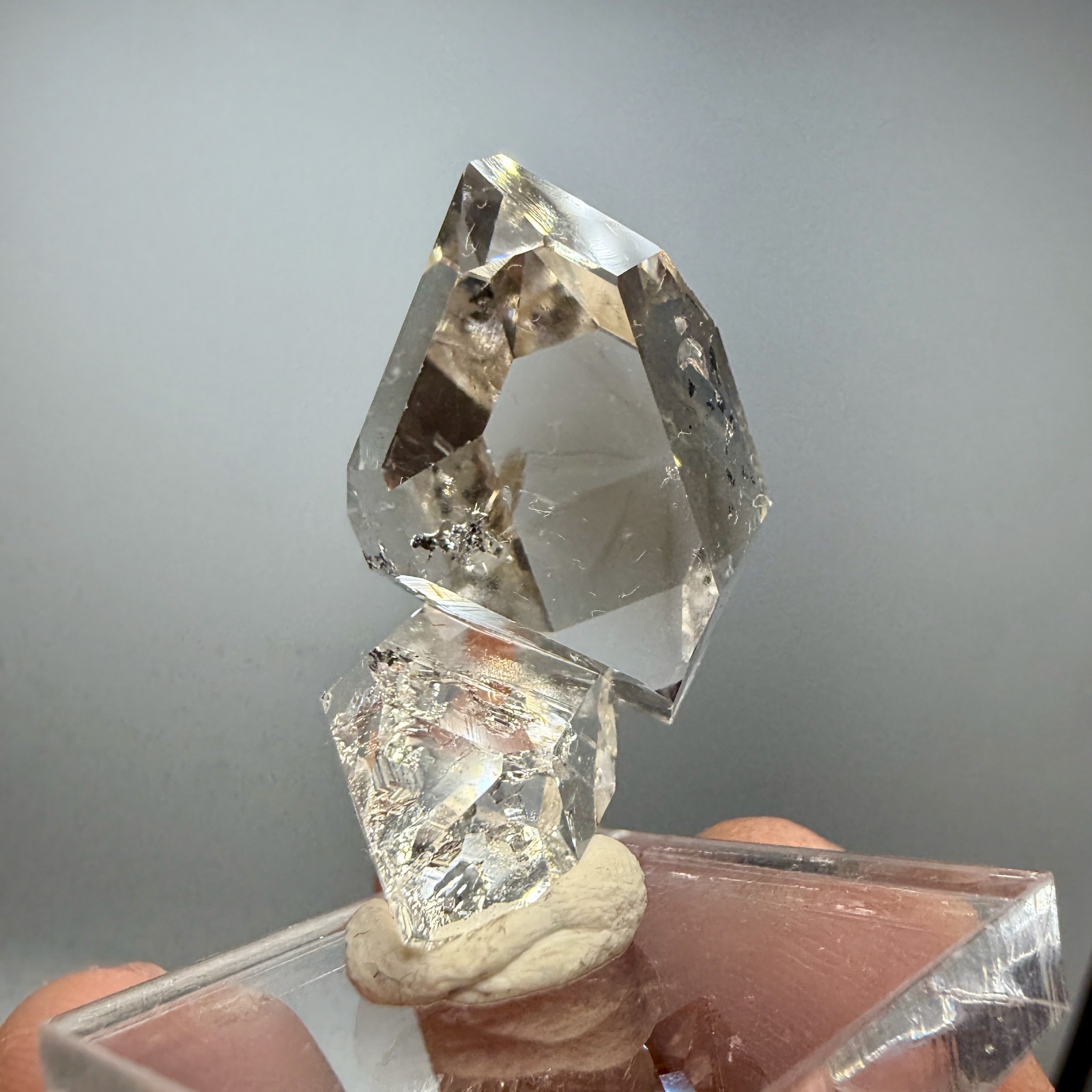 A+ Grade Herkimer Diamond Gem Cluster, Flawless Clarity, Minor Hydrocarbon