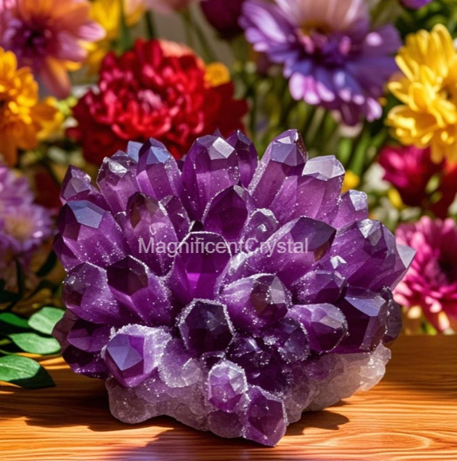 2025Rare Large Raw Dark Purple Quartz Crystal Cluster Healing Reiki Home Deco