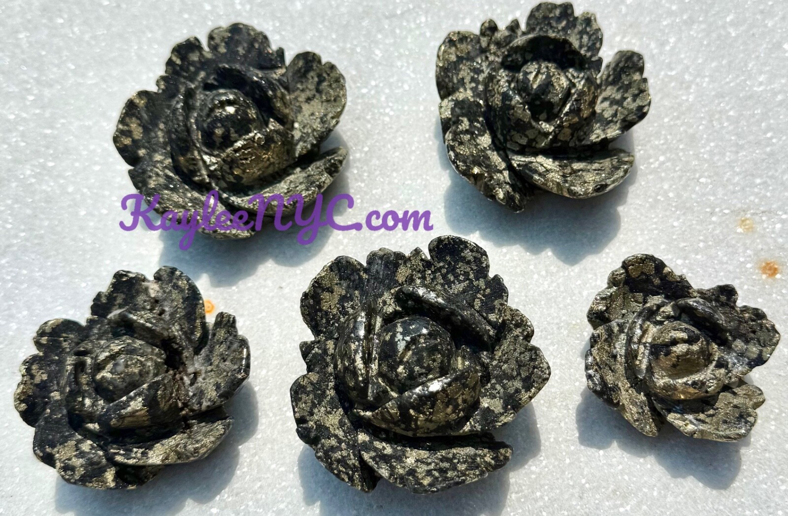 Wholesale Lot 4-5 Pcs Natural Black Pyrite Flowers Crystal Healing Energy