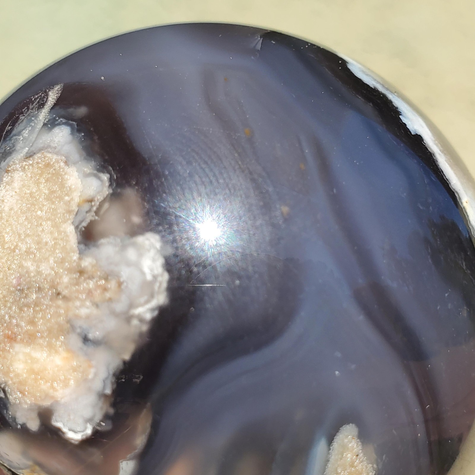 Dark Blue Flower Agate w/ Transparency Sphere | A Grade | 162 grams