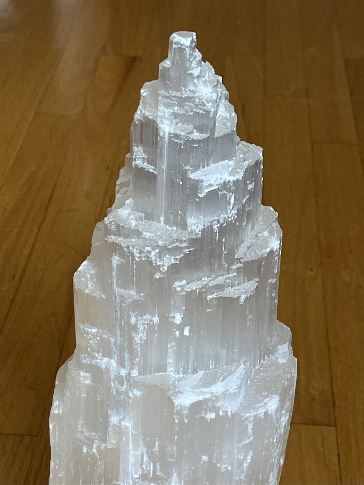 XL Selenite Crystal Tower Lamp 15″ – Base Only, No Light