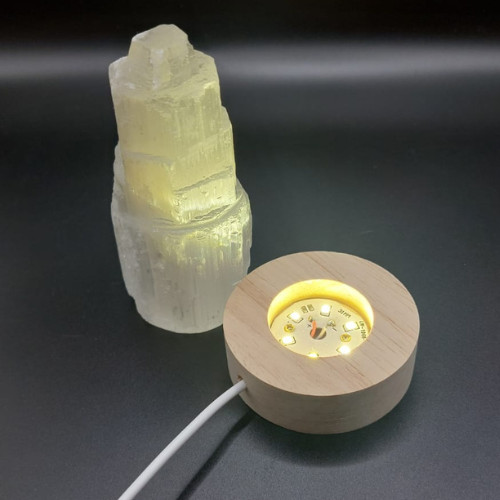 Selenite Natural Tower USB LED Healing Crystal Night Light Decor Lamp UK Stock