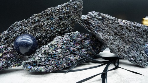 Raw Rainbow Silicon Carbide Specimen Crystal Spiritual Healing Meditation Stone