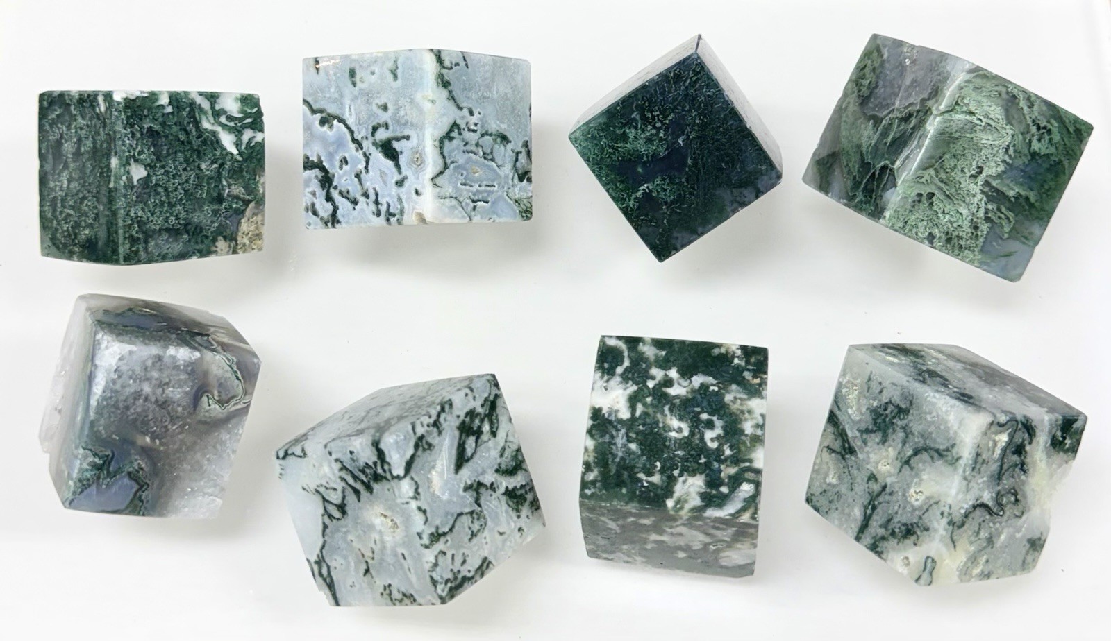 Wholesale Lot 2 Lbs Natural Moss Agate Cube Crystals Healing Energy