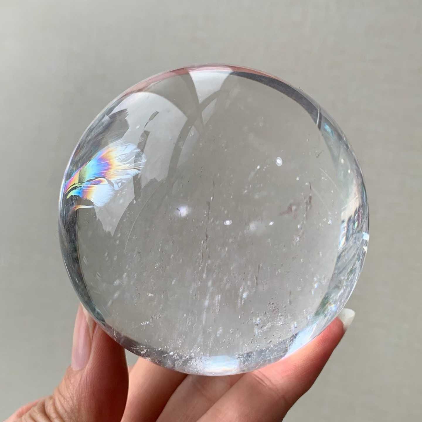 449g Natural White Quartz Sphere Crystal Ball Reiki Healing Decor