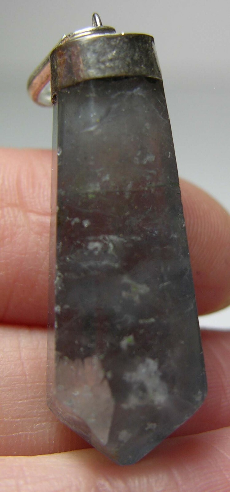 #4 Pakistan 37.70ct 100% Natural Blue Fluorite Crystal Pendant 7.50g 31.00mm