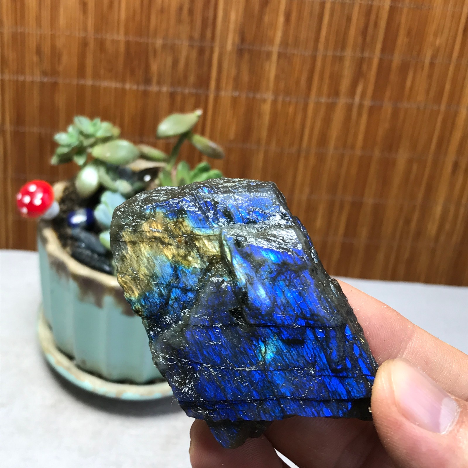 63-39-18mm Natural Labradorite Crystal gemstone Rough Mineral Specimen A5361