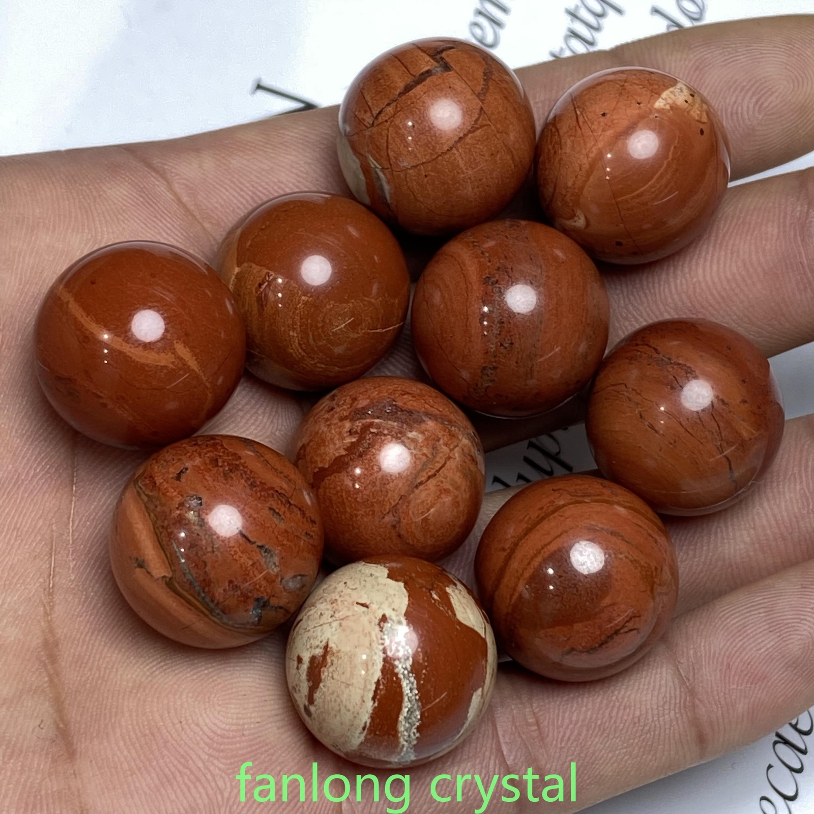 20pc Natural Red jasper Ball Sphere Quartz Crystal Mineral Gem Healing 20mm