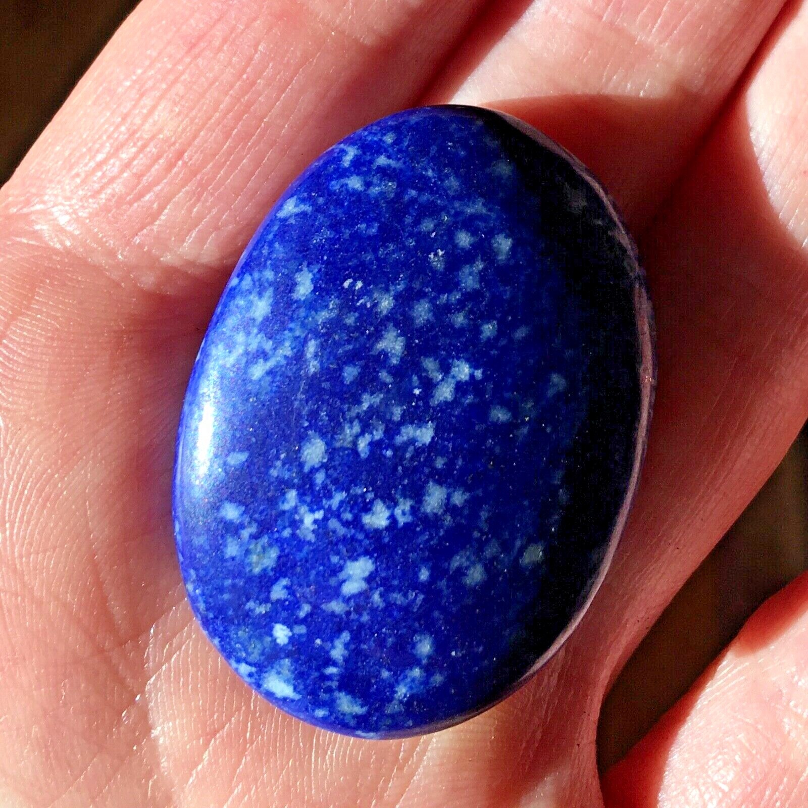 Natural Lapis Lazuli Palm Rock Stone Blue Crystal Healing Reiki Polished weight