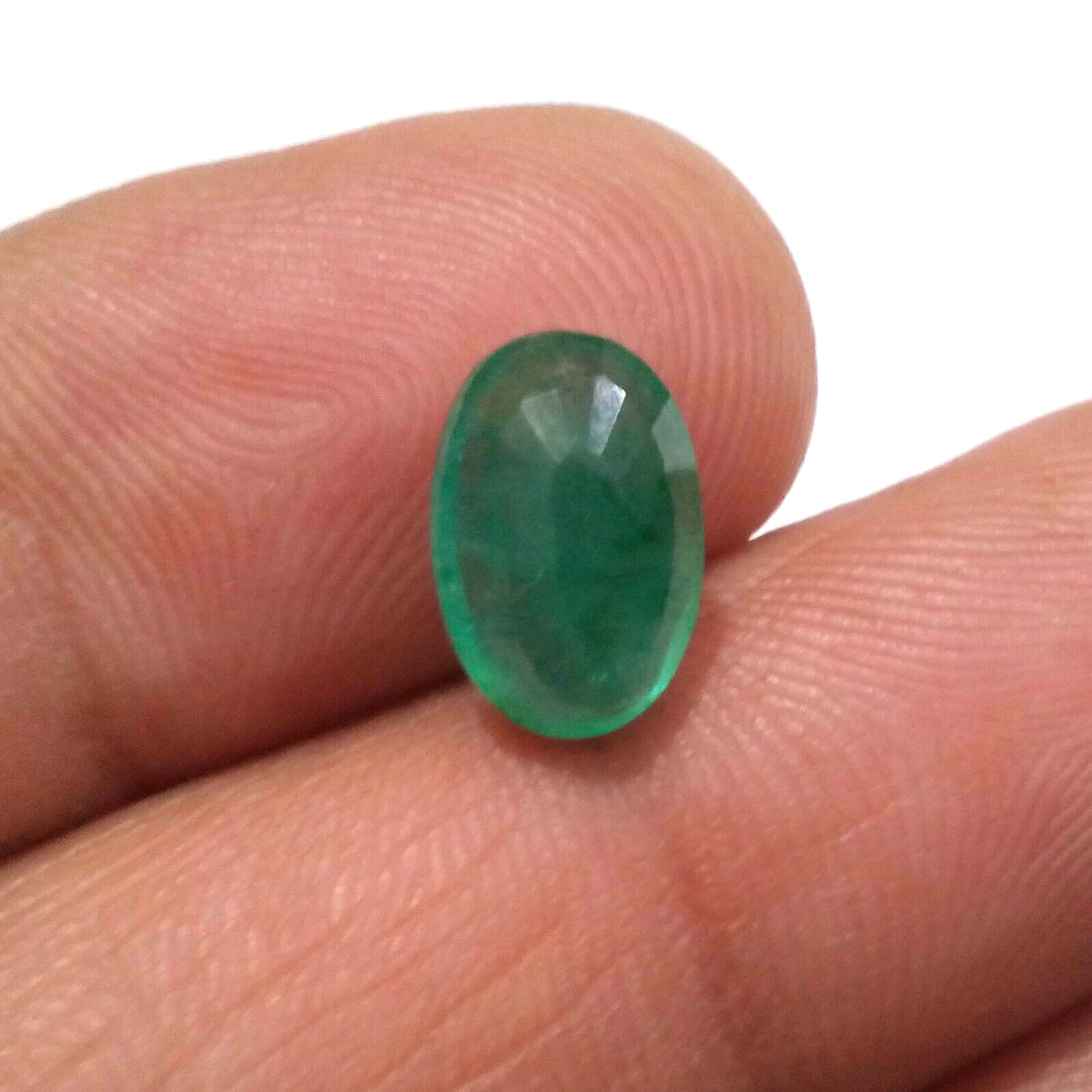 3.20 Crt For Jewelry Top Green Zambian Emerald Faceted Oval Shape Loose Gemstone