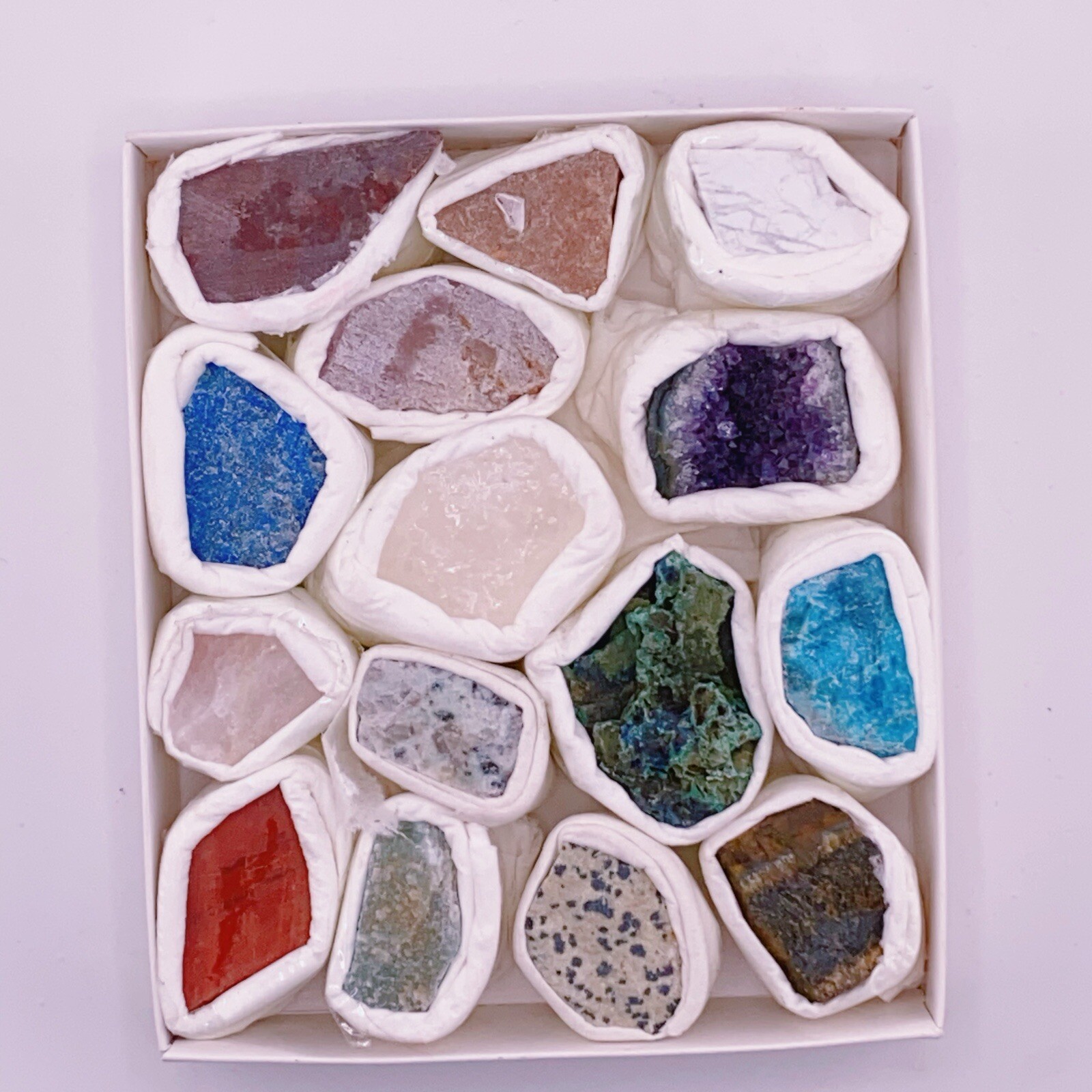 12 Pc Lot Random Mixed Crafters Gems Crystal Natural Rough Raw Mineral Rock Box