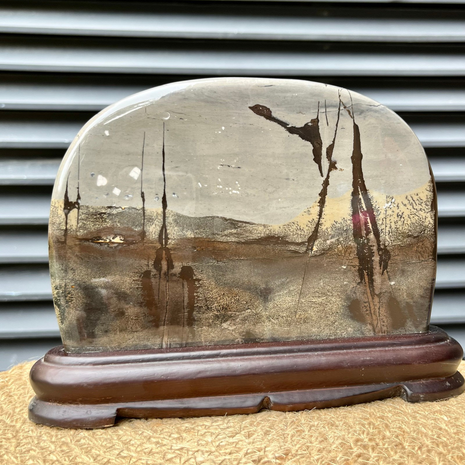 Polished Scenic Stone Natural Pattern Display Art Home Decor 4.7 lb