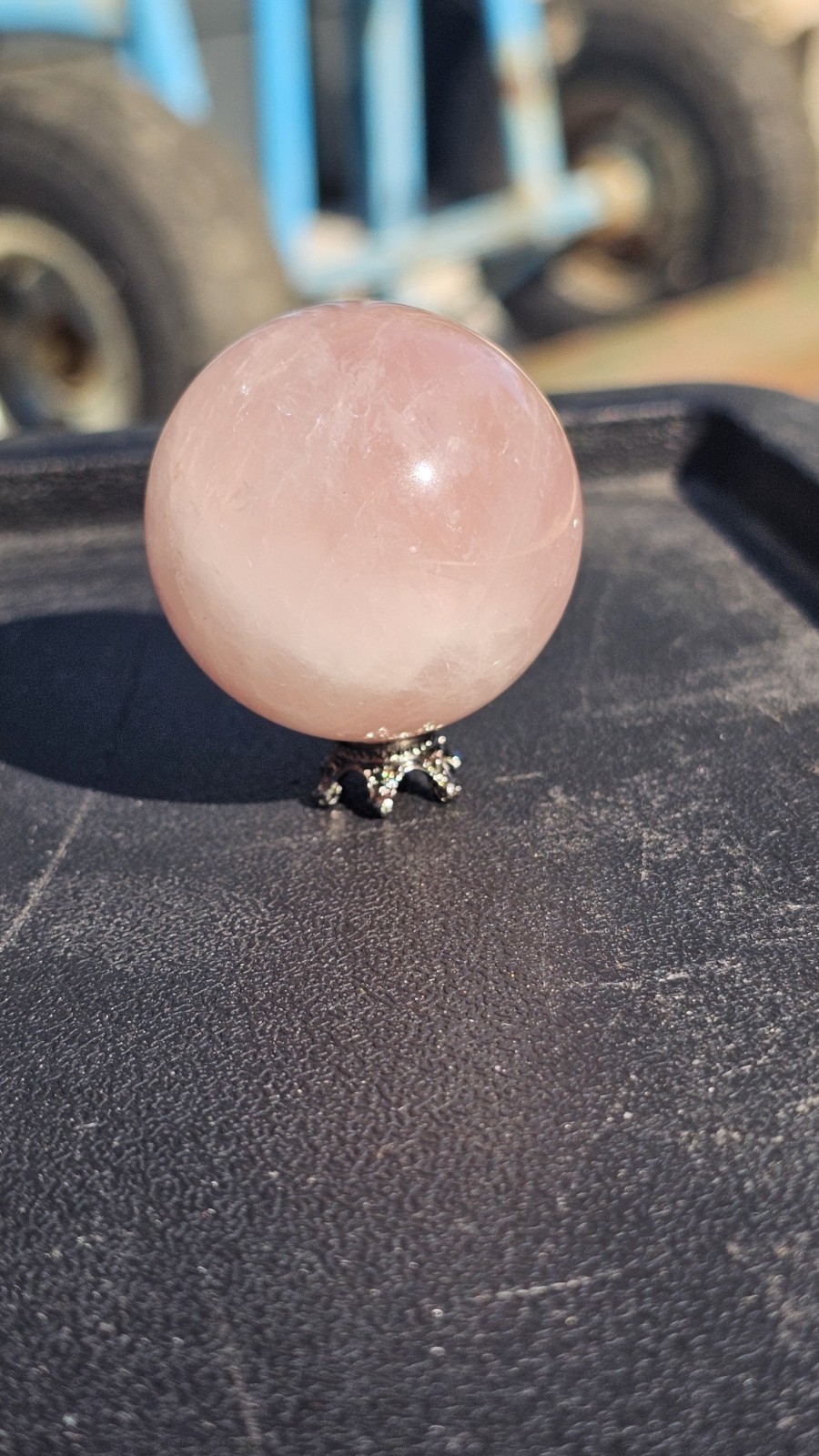 ✨️SALE✨️ Mini Rose Quartz crystal Sphere & Stand 67g 3.5cm Pink