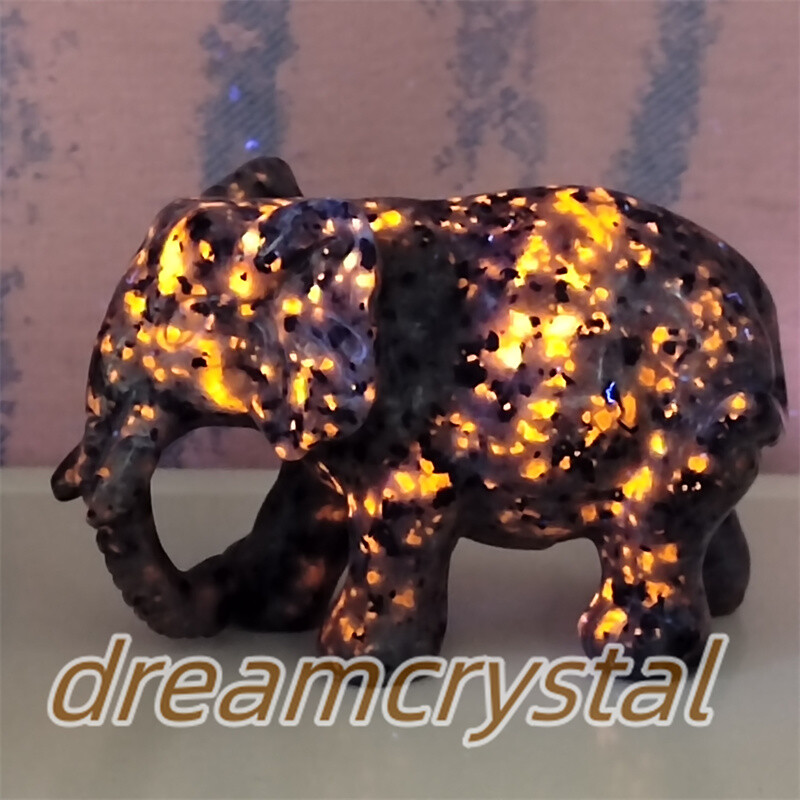 3″ A+Natural Yooperlite Elephant Skull Carving Crystal Quartz Skull Healing 1pc