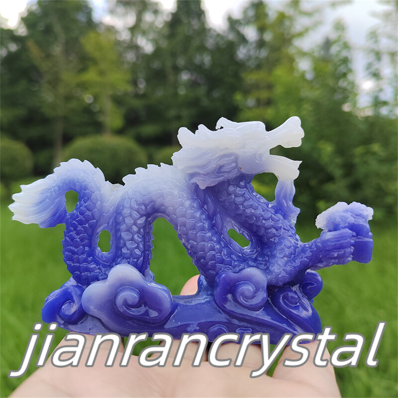 4″ Luminous Stone Dragon Skull Resin Decor Skull Reiki Chinese Dragon 1pc