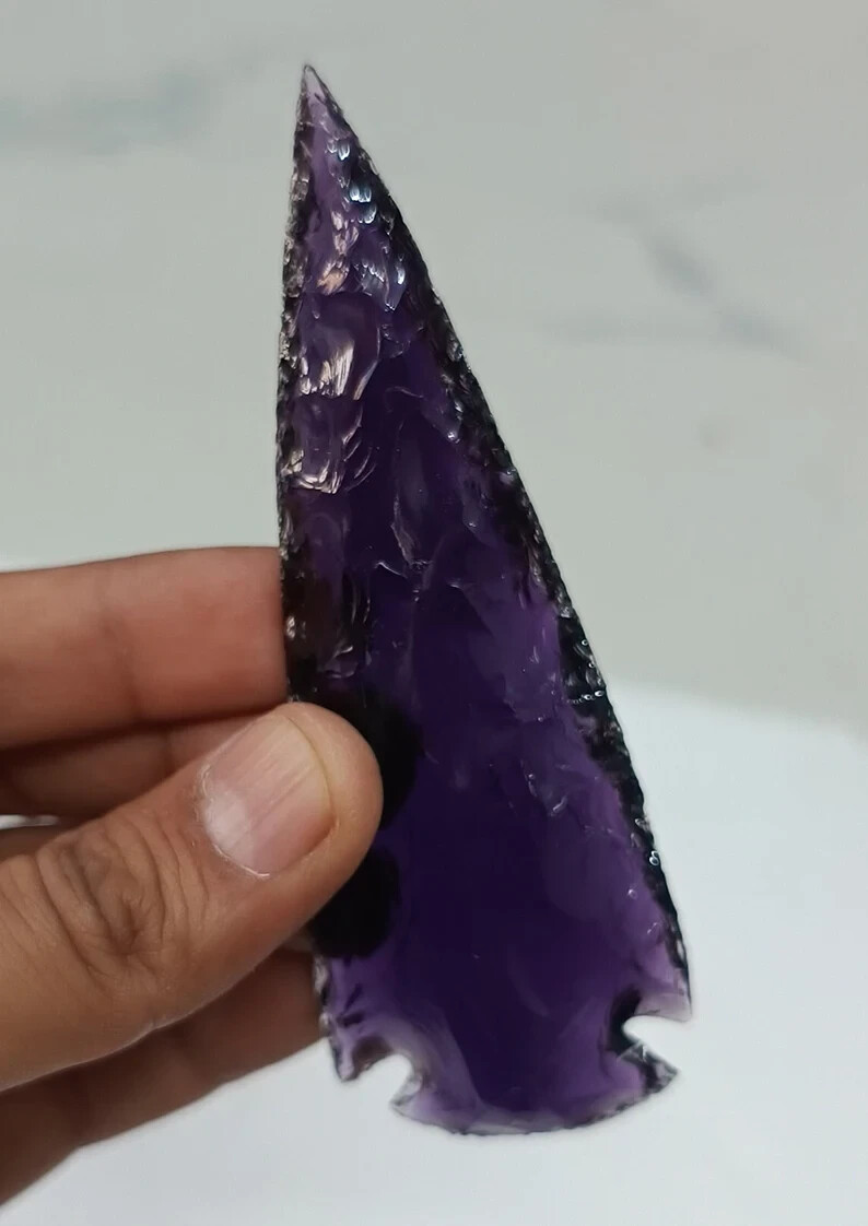 Amethyst Spearhead Large Arrowhead Crystal – Purple Healing Gemstone for Jewelry