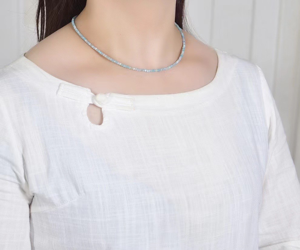Natural Amazonite Crystal Choker Healing Dainty Women’s Necklace