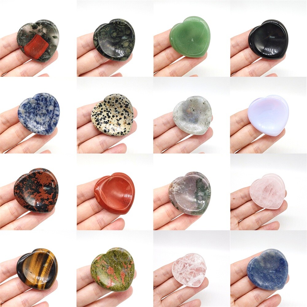 Heart Thumb Worry Stone Pocket Palm Healing Crystal Chakra Reiki Meditation