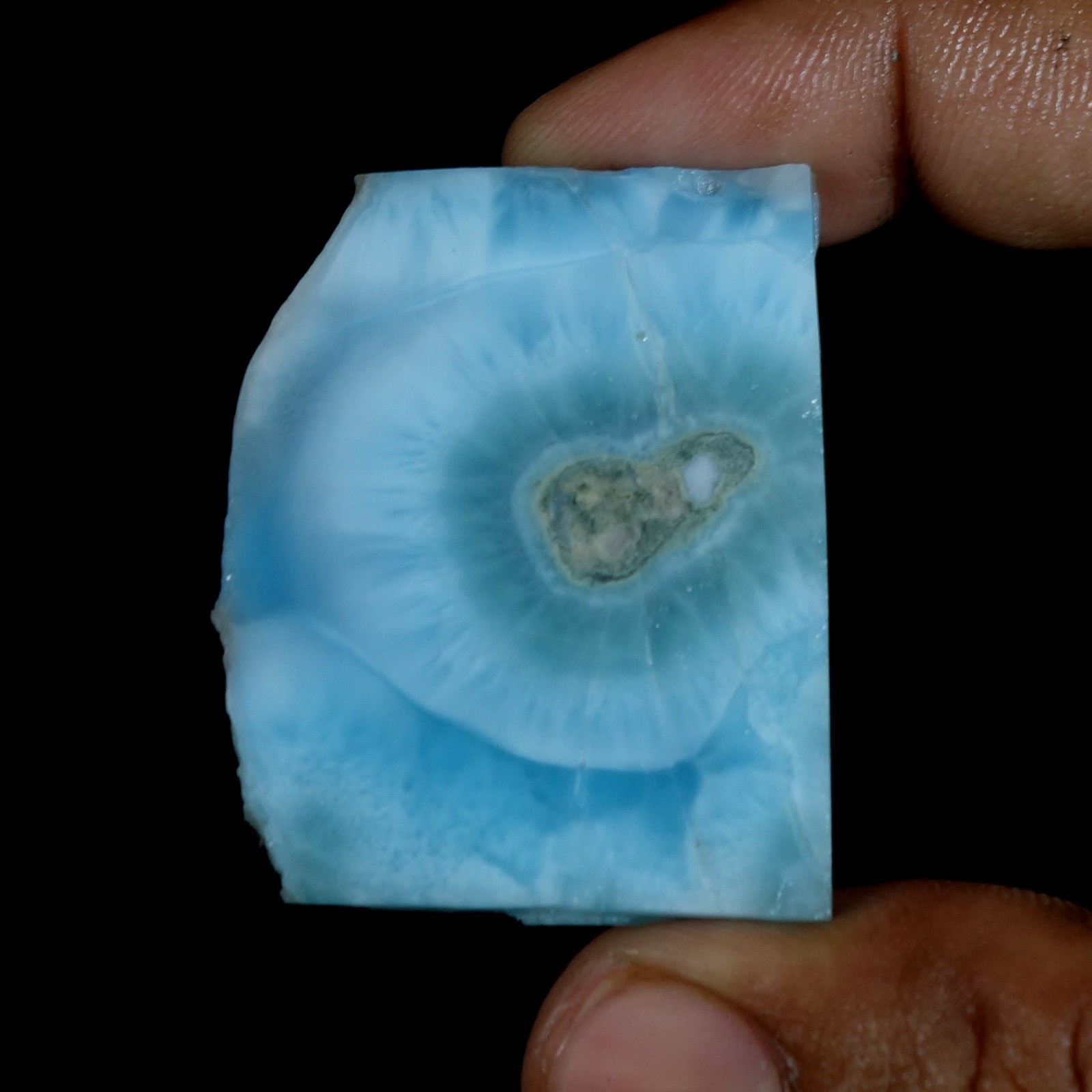 Sky Blue Larimar Slab Rough Dominican Blue Pectolite Cab Cutting Stone 96.30 Ct