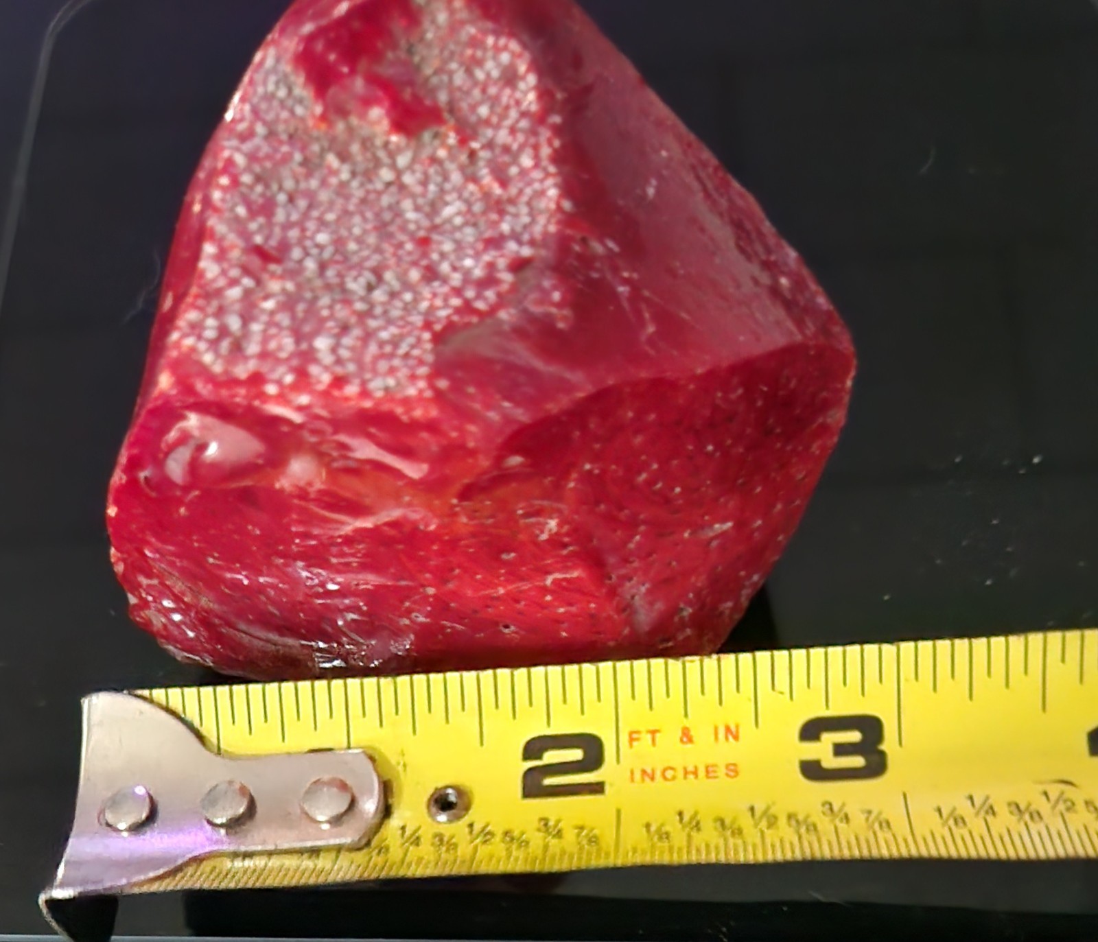 Cerry Red rough Slag Glass specimen/natural shape 313g approx. 3 in