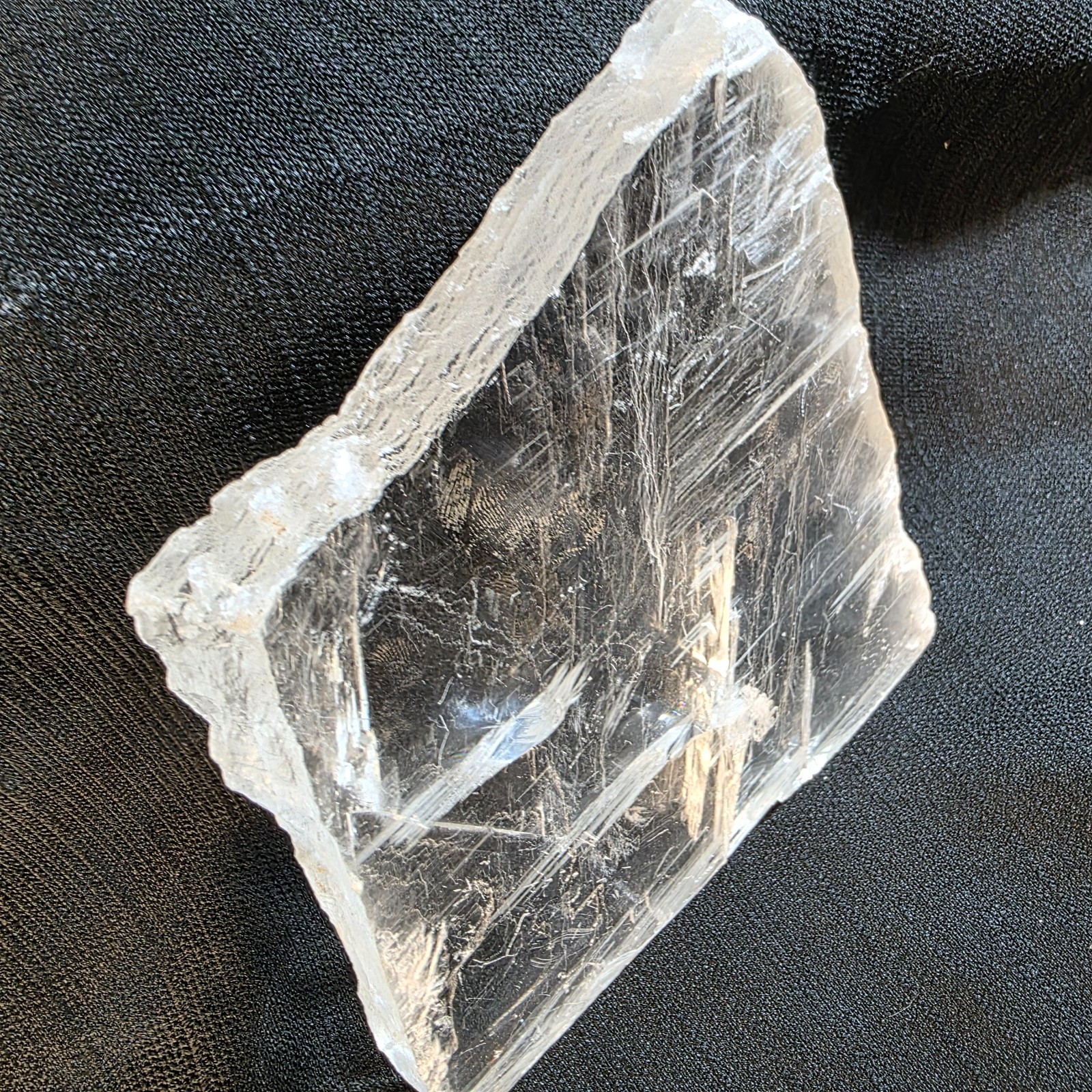 Selenite Crystal Slab Slice | Extra Large 480g | Natural Raw Clear | USA