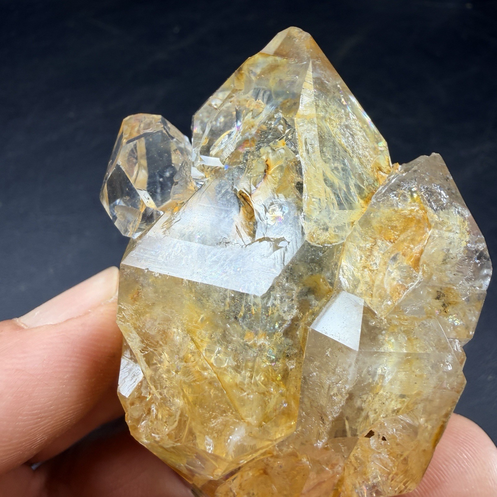 Golden Aura Herkimer Diamond Quartz Crystal Point Healer / New York *VIDEO*