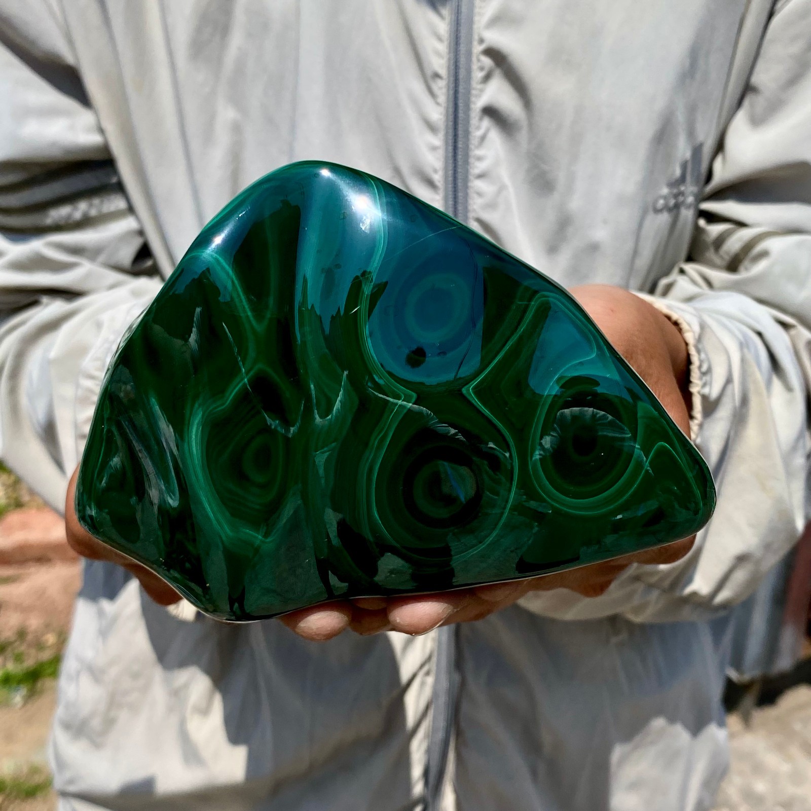 2.2LB Natural glossy Malachite transparent cluster rough mineral sample