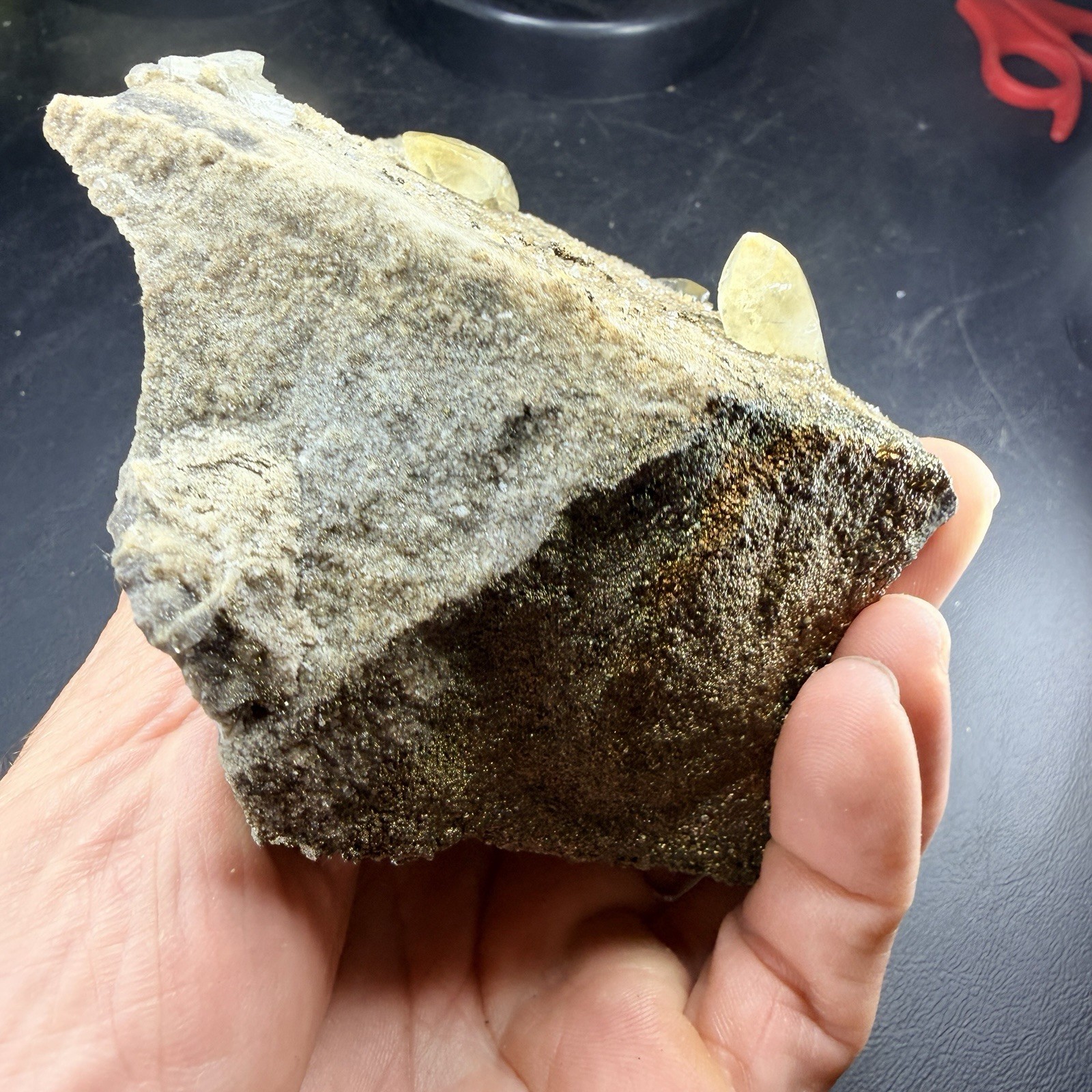Calcite Crystals Iridescent Chalcopyrite on Matrix / Missouri *Video