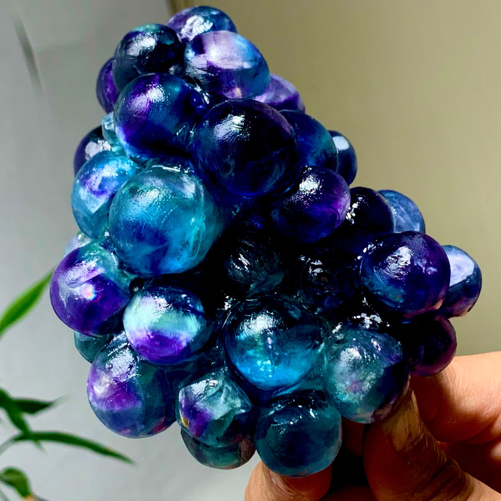 1.92LB Natural deep purple-green grape shape Crystal Madagascar mineral