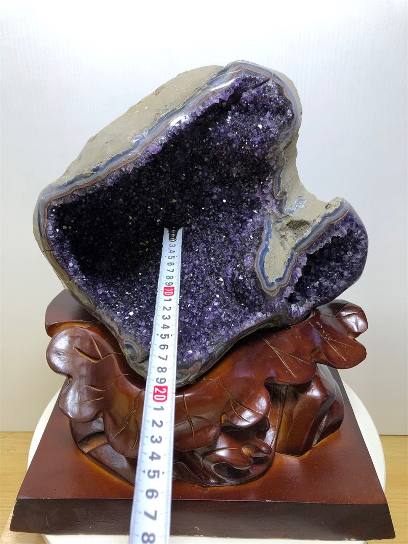 23.32LB Natural Amethyst Cave Quartz Crystal Mineral Specimen Healing + STAND