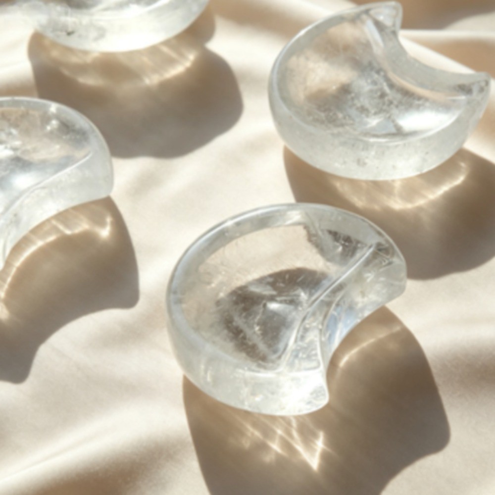 Natural Clear Quartz Bowl Crystal Carved Healing Stone Dish for Jewelry Decor