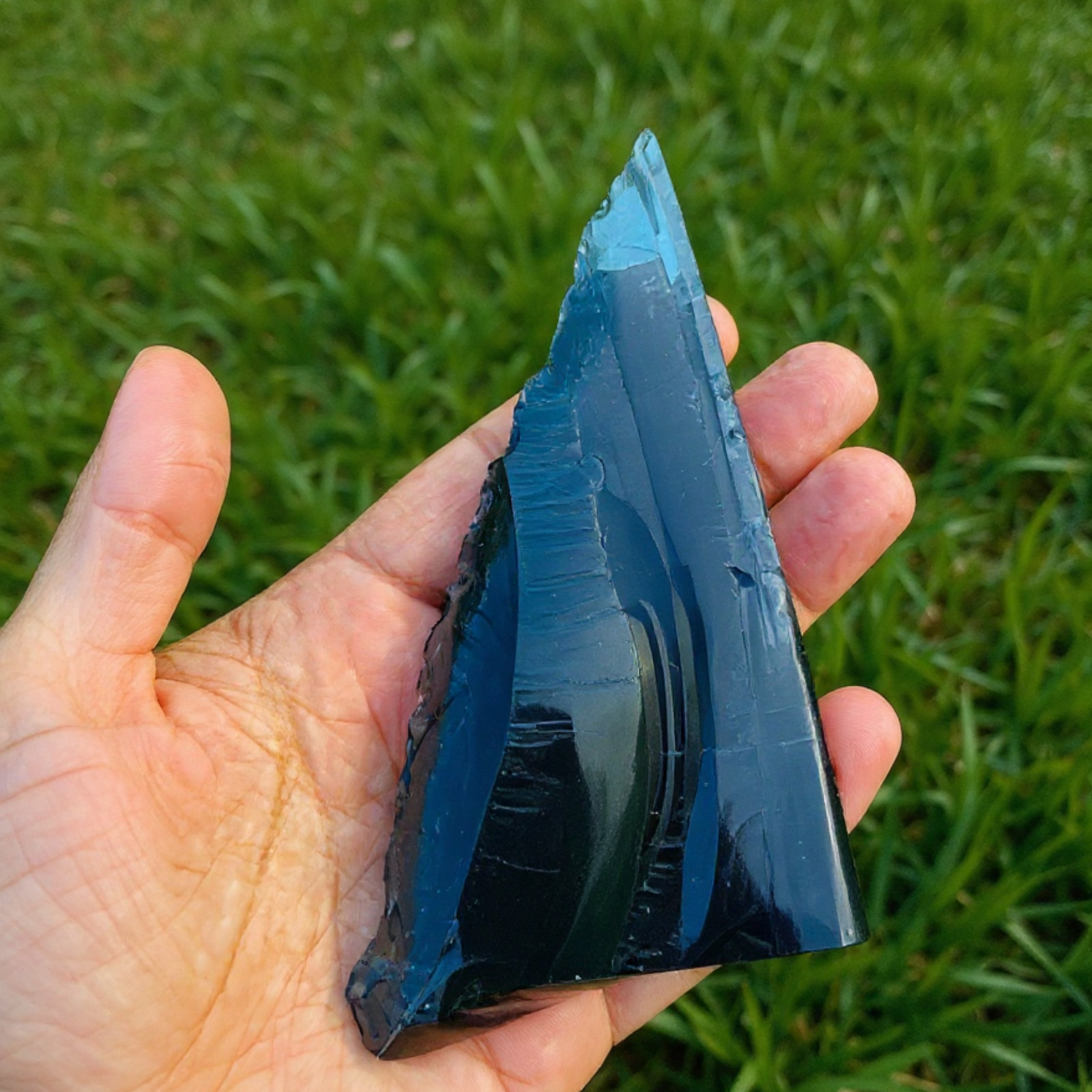 550-650CT Raw Blue Obsidian Crystal | Natural Rough Gemstone for Energy