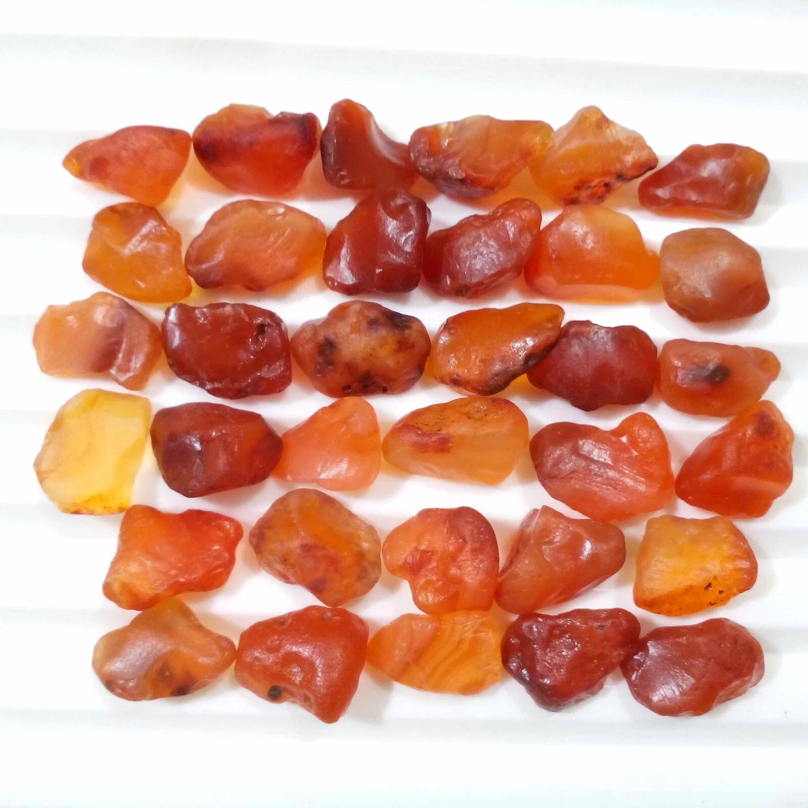 Fabulous Orange Carnelian Raw 34 Piece Size 9-11 MM Natural Rough Gemstone