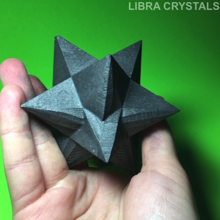 Shungite Merkaba Star Sacred Geometry Crystal Carving Metaphysical Decor 3″
