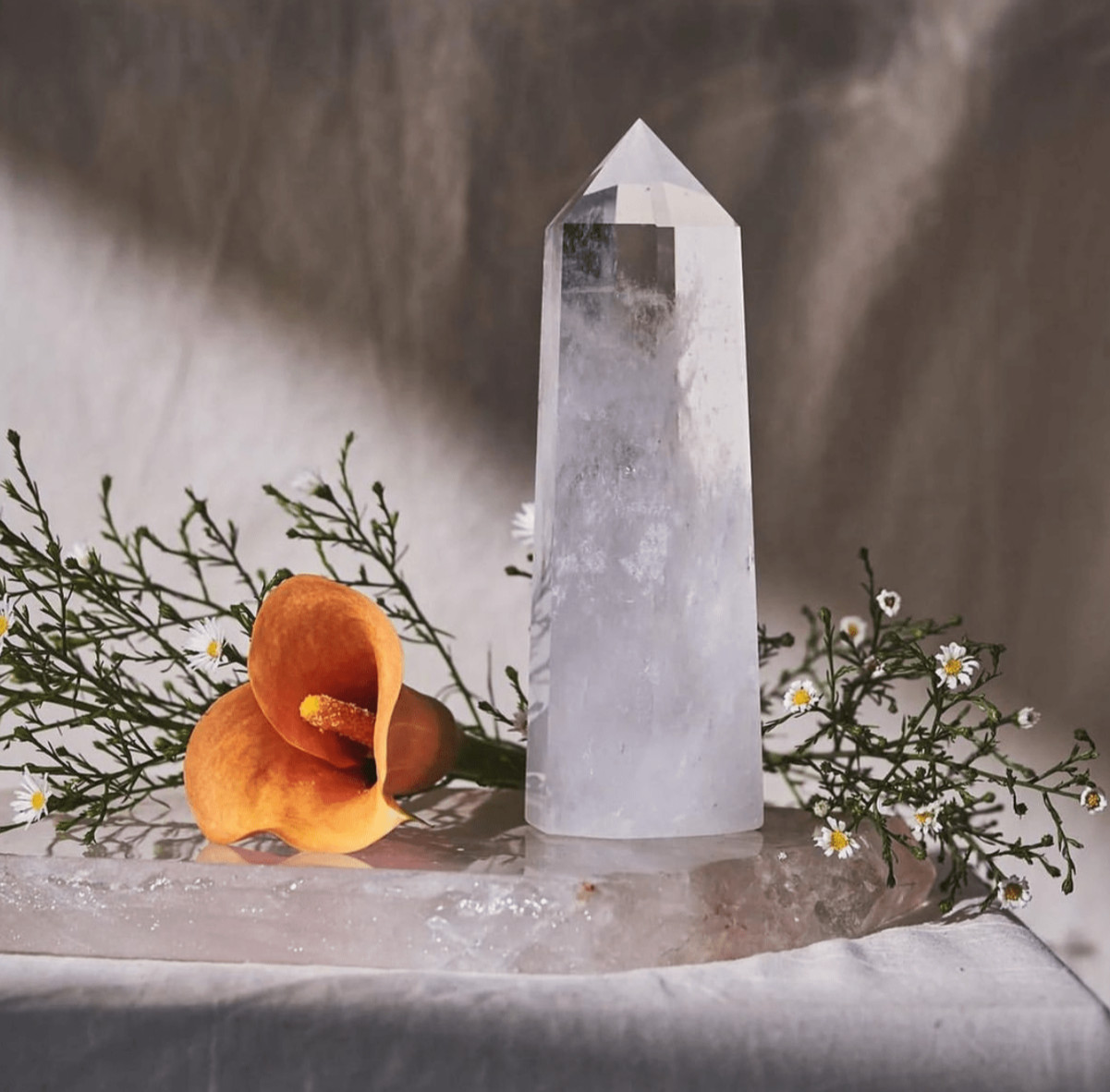 3~4 inch Natural Clear Quartz Wand Tower Single Point Obelisk Crystal Decoration