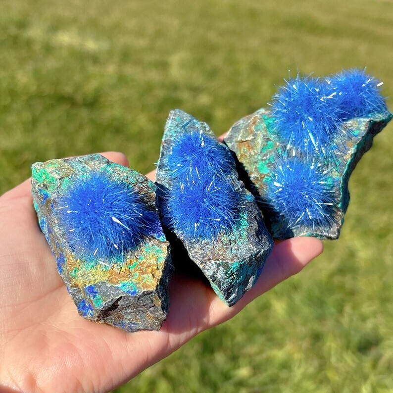 Natural Raw Dandelion Zeolite Cluster Titanium Geode Quartz Crystal Specimens
