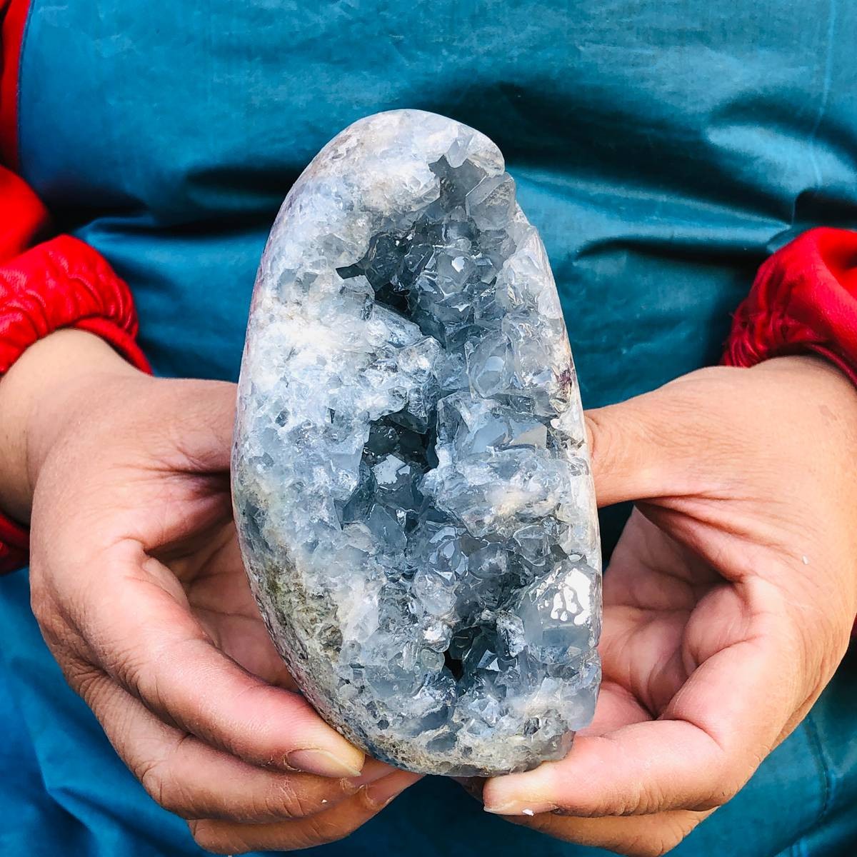 3 Pieces 6.11LB natural blue crystal cave quartz crystal mineral specimen 3255