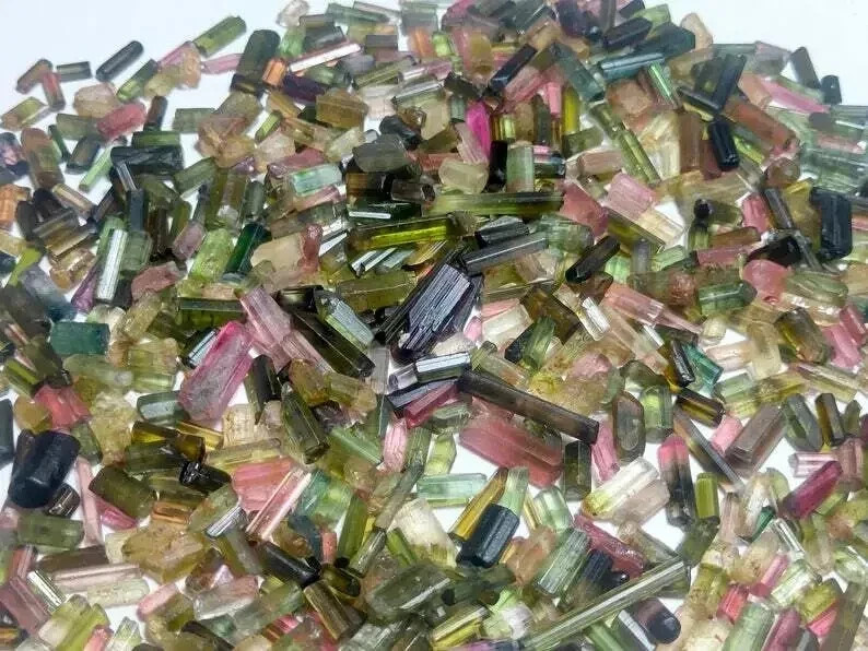 500 Ct Natural Bi Color Transparent Tourmaline Mozambique Lot Rough Gemstone A+