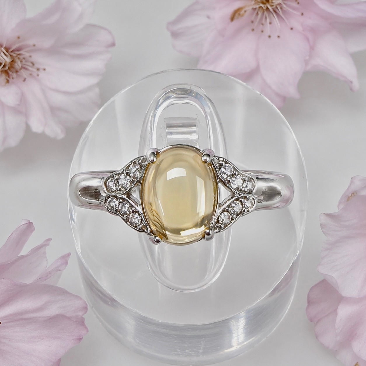 Wholesale Lot 7 Pcs Citrine Stainless Steel Rings Crystal Healing 5x7mm
