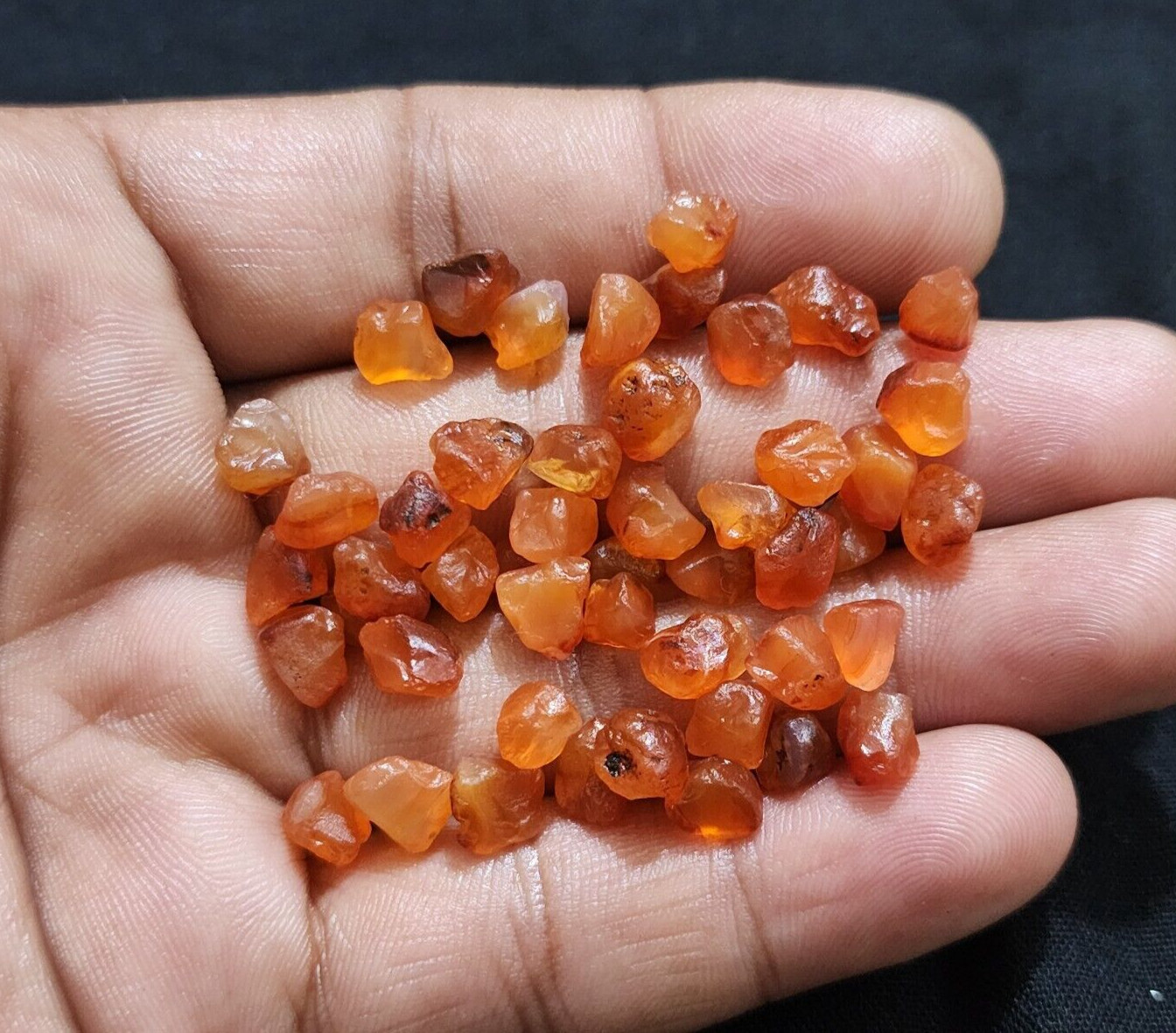 Unique A+ Orange Carnelian Raw 48 Pcs Lot Size 6-7 MM Carnelian Gemstone Jewelry