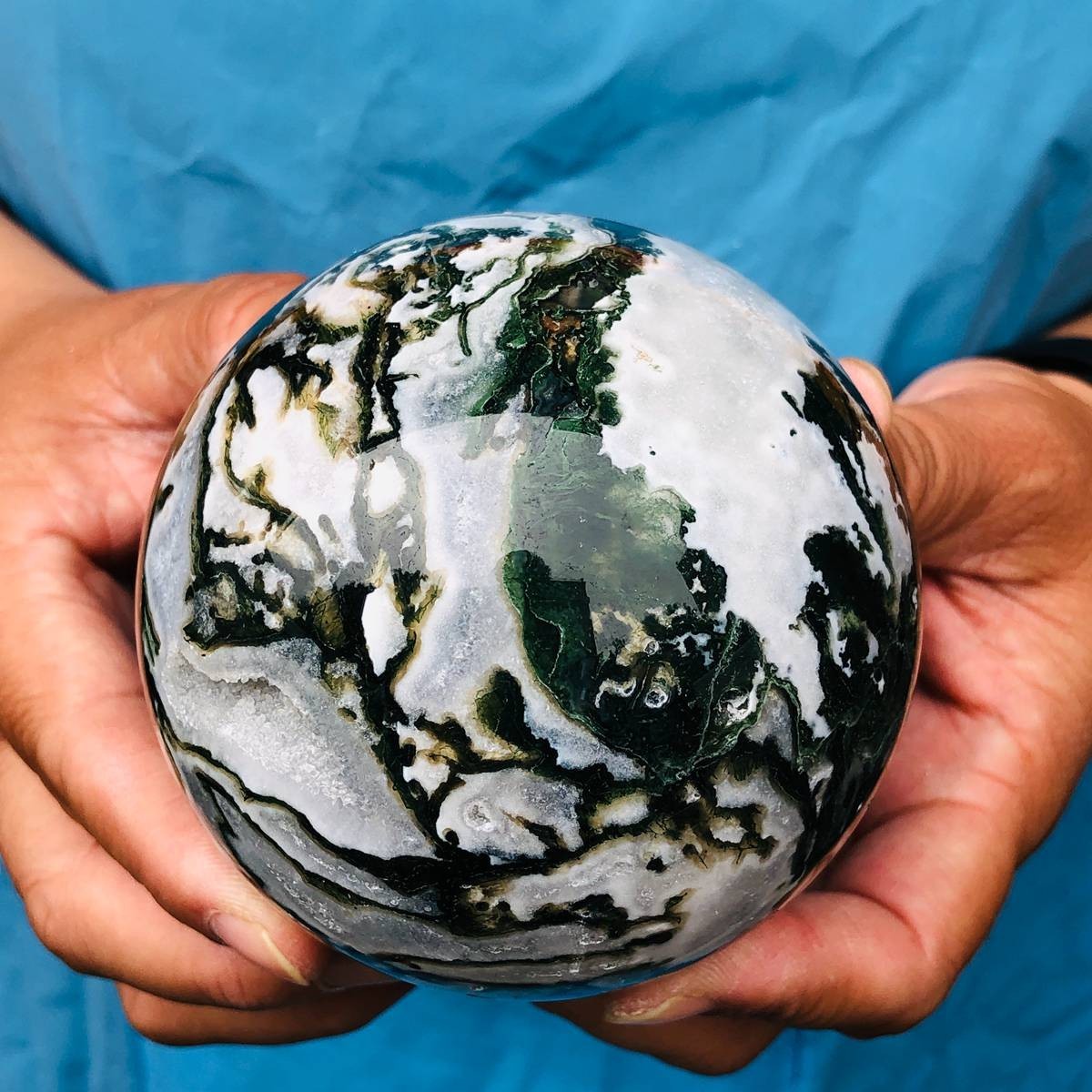 3 pieces 2540g Natural aquatic Agate Ball Quartz Crystal Sphere Healing 2112