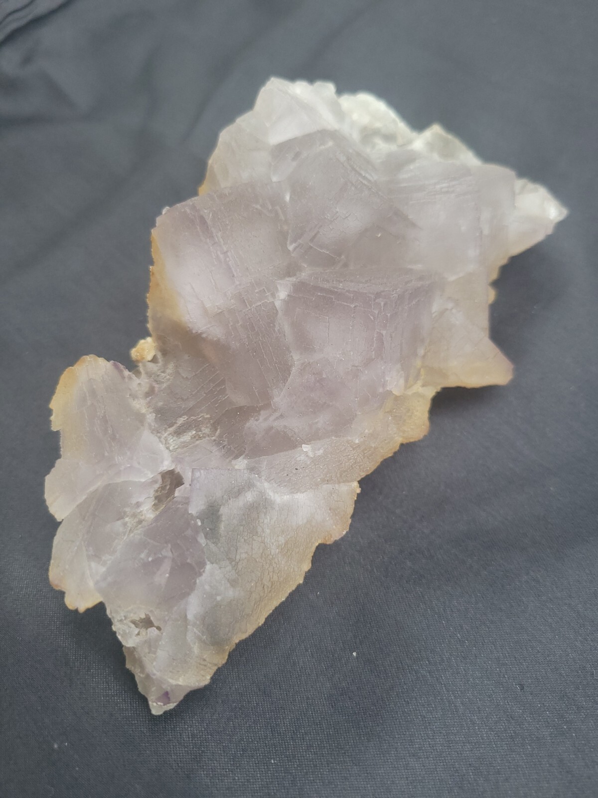 534g Beautiful Light Purple Cubic Fluorite Crystal Cluster Mineral Specimen