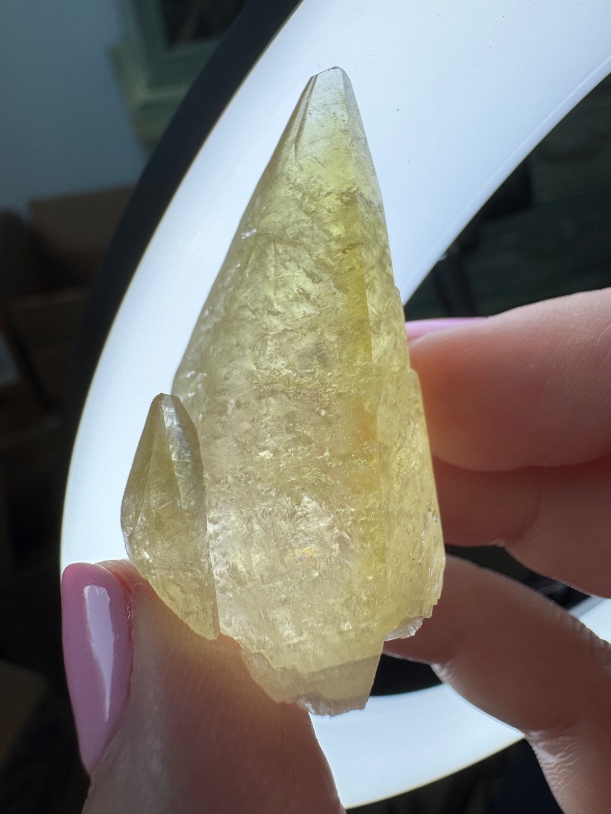6830 Golden Yellow Calcite Crystal with Minor Chalcopyrite Sweetwater Mine MO