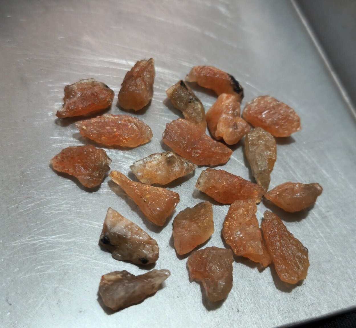 A+ Natural Quality Orange Sunstone Rough 20 Pcs Lot Size 12-14 MM Loose Gemstone