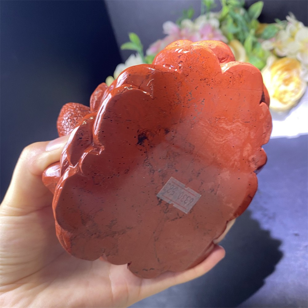 3LB 4.2″Natural A+Red Jasper Golden Toad Statue Crystal Reiki Carving Decor