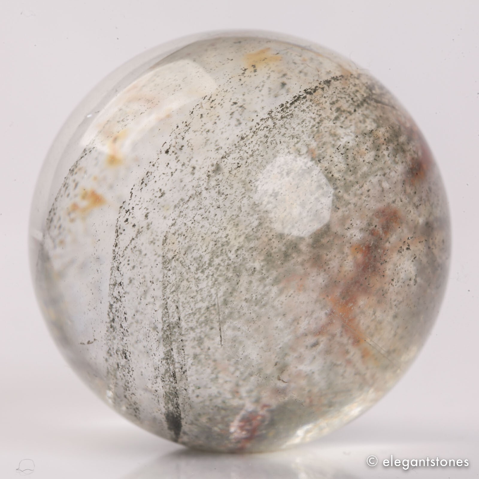48g32mm Natural Garden/Phantom/Ghost/Lodolite Quartz Crystal Sphere Healing Ball
