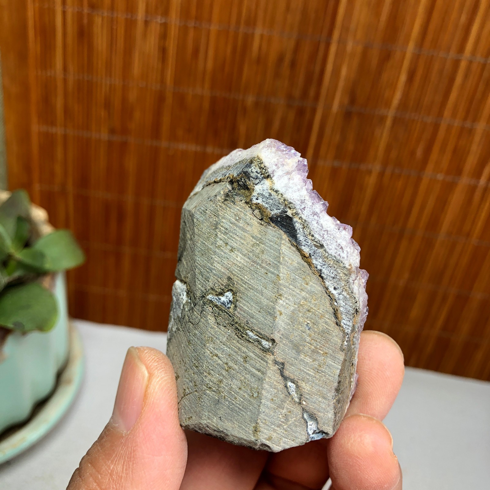 50mm NATURAL amethyst point purple Crystal Cluster Mineral Specimen 92g A1447