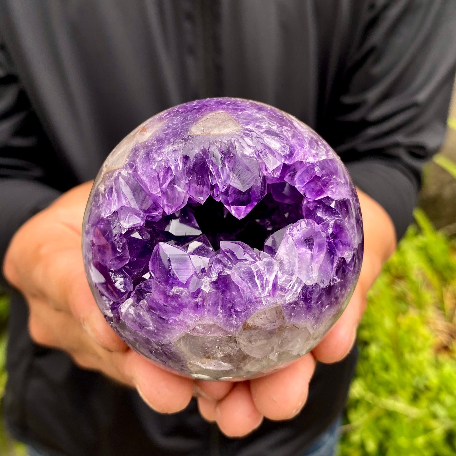 381G Natural Amethyst Agate Opening Smile Quartz Cluster Crystal Specimen Heal