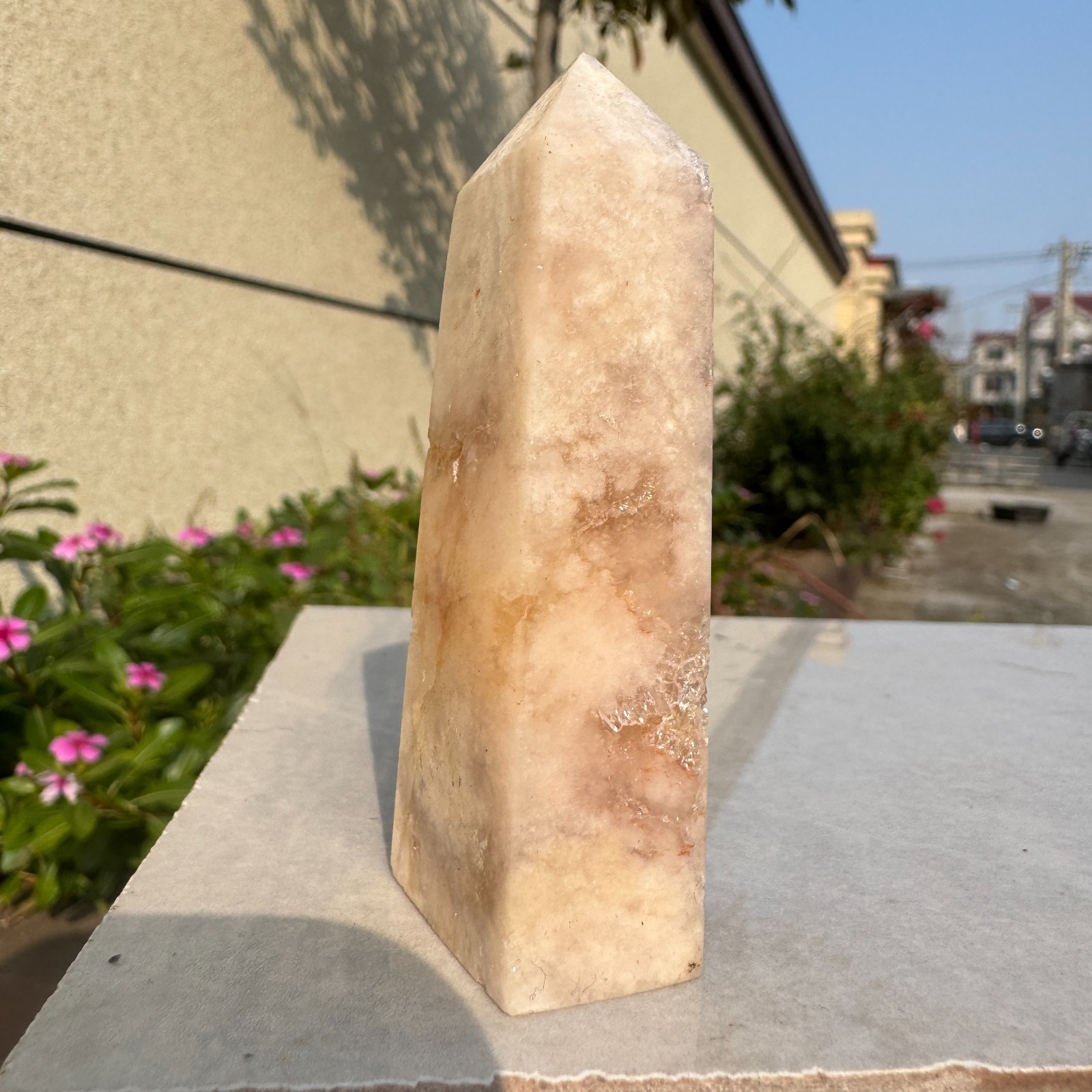 62G Natural Pink Amethyst point tower Quartz Crystal Cluster Mineral Specimen