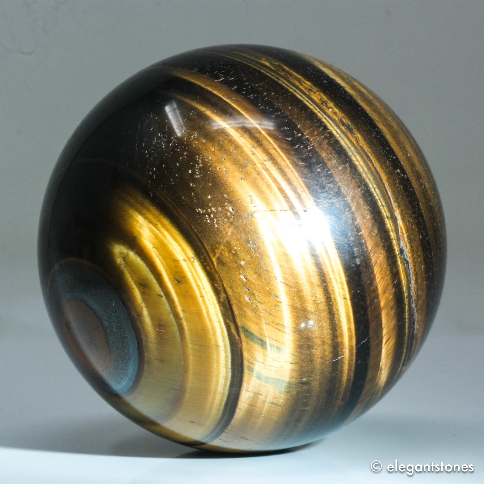 457g69mm Yellow Tiger Eye Sphere Large Crystal Ball Natural Quartz Healing Stone